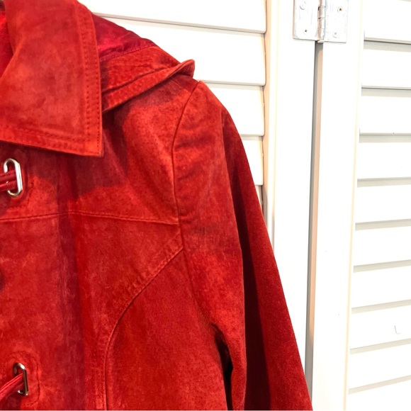 Bradley Bayou Vintage Red Suede Toggle Button Coat - Picture 6 of 15